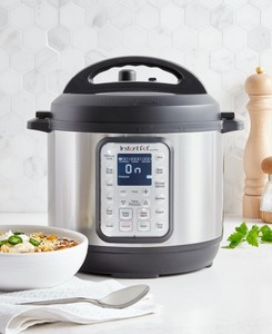 lot 14597 image: Instant Pot - 6 Quart Duo Plus 9-in-1 Electric Pressure Cooker - Silver Retail $129.99