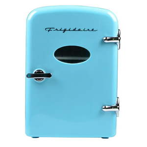 lot 14602 image: Frigidaire Portable Retro 6 Can Mini Personal Beverage Refrigerator EFMIS129 Blue