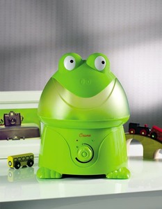 lot 14603 image: Crane USA Adorable Ultrasonic Cool Mist Humidifier 1 Gallon 500 Sq Ft Coverage 24 Hour Run Time - Frog