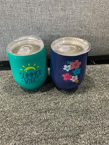 lot 14641 image: Stainless Steel Tumbler with Lid (Set of 2)