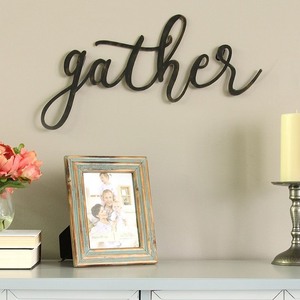 lot 14661 image: Stratton Home Decor Black gather Script Wall Decor