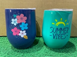 lot 14672 image: Stainless Steel Tumbler with Lid (Set of 2)