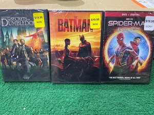 lot 14679 image: Set of 3 Spider Man No Way Home  The Batman The Secrets of Dumbledore
