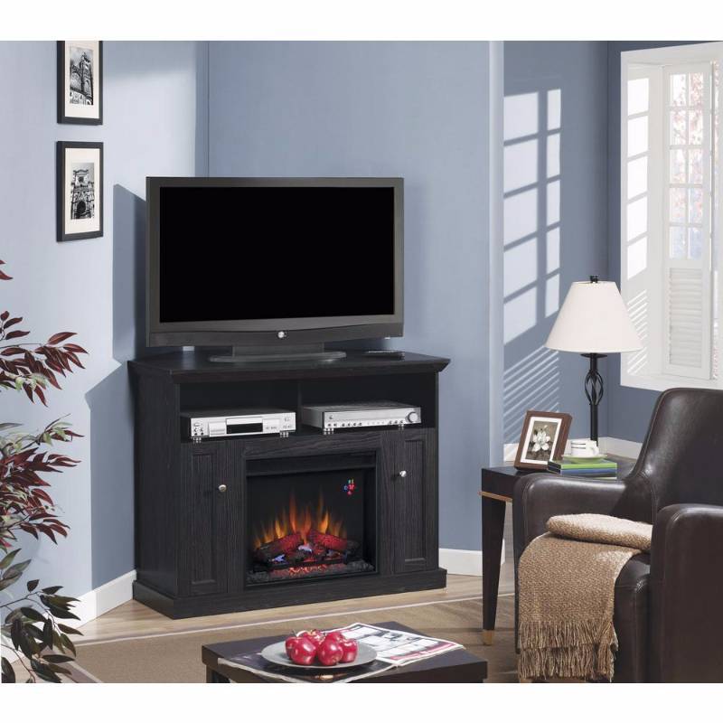 lot 4040 image: Home Decorators  Convertible Media Console Electric Fireplace in Walnut brown