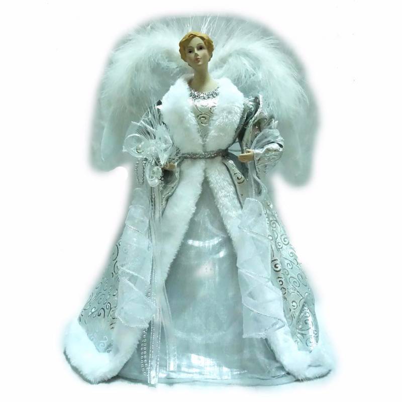 lot 4047 image: 18 in. Silver LED Fiber Optic Angel