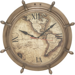 lot 3198 image: Benzara 24489 Ship Wheel Wall Clock, 15 D