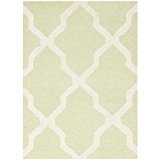 lot 3202 image: Safavieh Cambridge Collection CAM121B Handmade Light Green and Ivory Wool Area Rug, 2 feet by 3 feet (2 x 3)