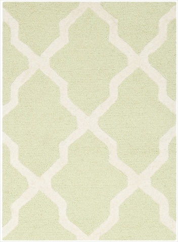 lot 3207 image: Safavieh Cambridge Collection CAM121B Handmade Light Green and Ivory Wool Area Rug, 2 feet by 3 feet (2 x 3)