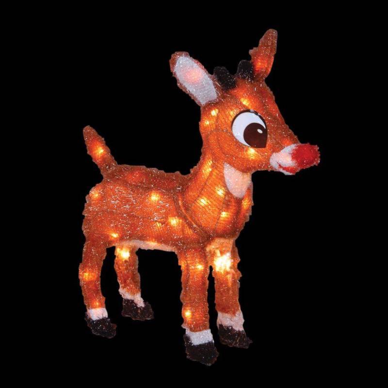 lot 4048 image: 18 in. LED 3D Pre-Lit Rudolph with Blinking Nose