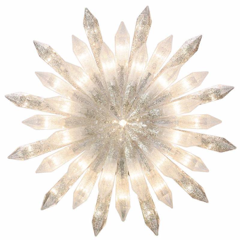 lot 4383 image: GE Holiday Ornaments & Decor 12 in. 37-Light Holiday Classics Glittered Starburst Tree Topper white 71250HD