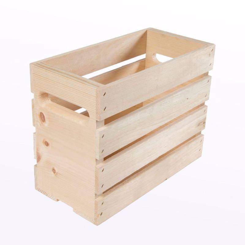 lot 4386 image: Crates & Pallet Storage & Organizers 12.5 in. x 11.8 in. x 9.5 in. Growler Small Wood Crate (2-Pack) Natural Wood 94672