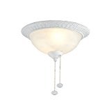 lot 4188 image: Harbor Breeze 2-Light Matte White Incandescent Ceiling Fan Kit with Alabaster Glass