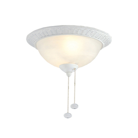 lot 4191 image: Harbor Breeze 2-Light Matte White Incandescent Ceiling Fan Kit with Alabaster Glass