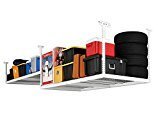 lot 4343 image: NewAge Products 40152 Ceiling Mount Garage Storage Rack, 4 by 8, White