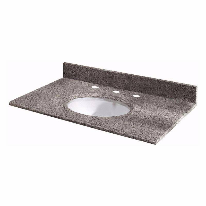 lot 4372 image: Pegasus PE49682 49-Inch Granite Vanity Top with White Bowl and 8-Inch Spread, Beige