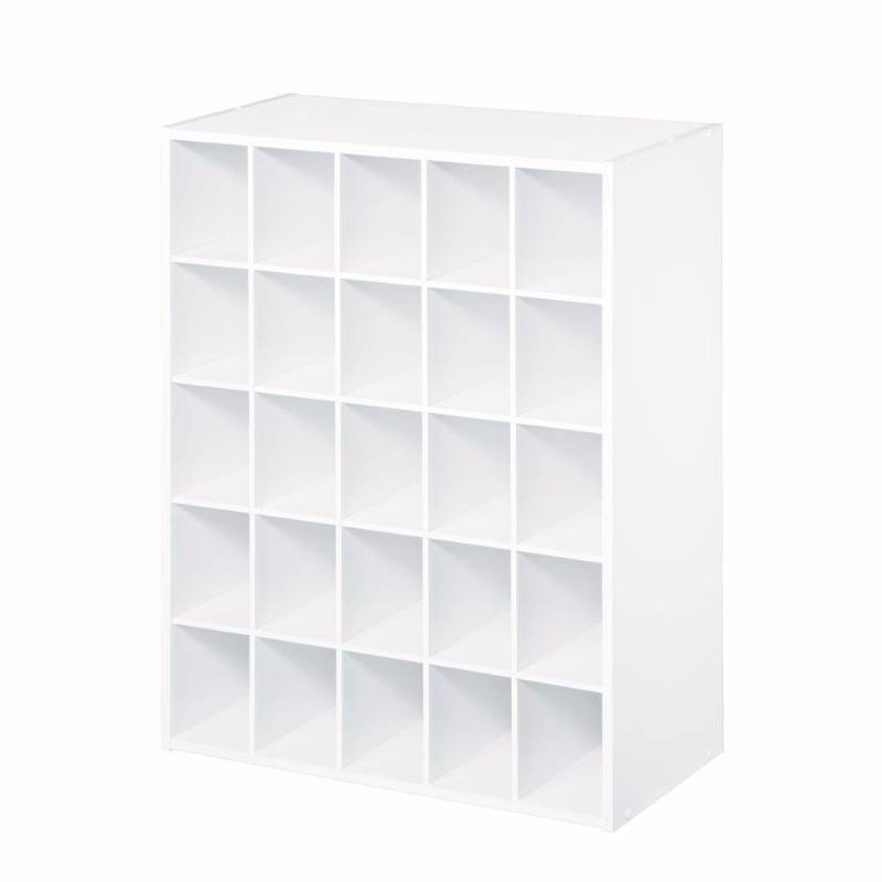 lot 6008 image: Shoe Rack Closet Organizer Storage Cube 78506 Wood White Space Saving