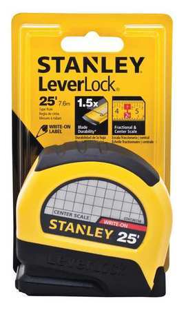lot 6098 image: STANLEY STHT30758L Center Read Tape, 25-Feet x 1-Inch