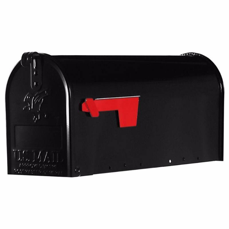 lot 5585 image: Solar Group E1100B00 Standard Size Galvanized Steel Rural Mailbox, Black