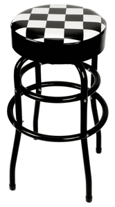 lot 52444 image: Performance Tool W85023 28.5 Height Swivel Bar Stool 14 Round Seat with Checkerboard Print