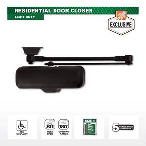 lot 42012 image: Universal Hardware Light-Duty Matte Black Residential Door Closer