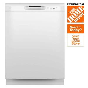 lot 42062 image: GE 24 in. White Front Control Built-In Tall Tub Dishwasher with 60dBA, ENERGY STAR