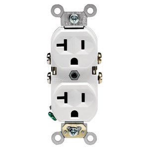 lot 42068 image: Leviton M02-CBR20-WMP 20A 125V White Receptacle 10 Pack