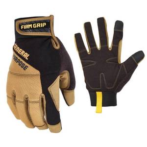 lot 42069 image: FIRM GRIP X-Large Winter General Purpose Gloves with Thinsulate Liner, Black & Tan
