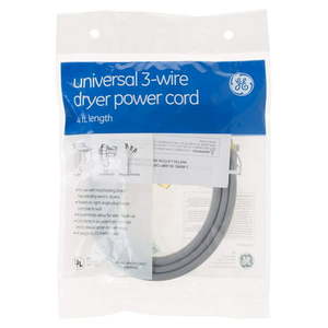 lot 42104 image: General Electric WX09X10002 3 Wire 30amp Dryer Cord 4-Feet