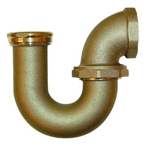 lot 42117 image: Everbilt LA Code 1-12 in. 17-Gauge Unfinished Brass Sink Drain P-Trap