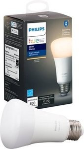 lot 42143 image: Philips - Hue White A19 Bluetooth Smart LED Bulb - White