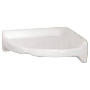 lot 42149 image: Daltile Restore 8.5 x 8.5 x2-58 Ceramic Wall Mounted Corner Shelf Bright White