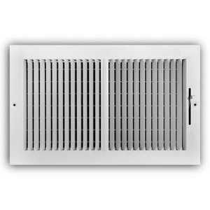 lot 42185 image: Everbilt 14 x 8 2-Way Steel WallCeiling Register in White