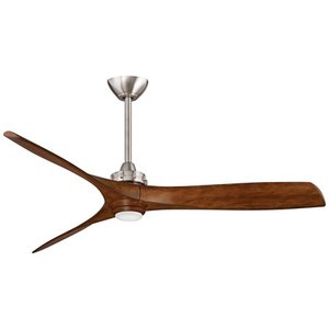 lot 42203 image: 60 Minka Aire Aviation Nickel and Koa LED Ceiling Fan with Remote