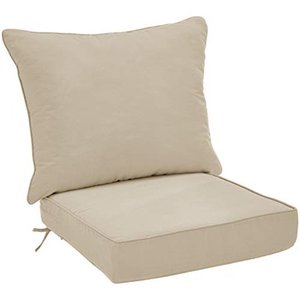 lot 3092 image: Basics Deep Seat Patio Seat &amp Back Cushion Set