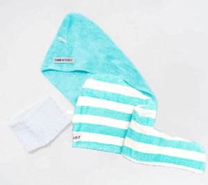 lot 3157 image: Retail - $23.14 Turbie Twist Hair Towel &amp Hair Band Set (3 COUNT)