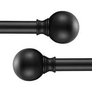 lot 3064 image: Black Curtain Rod w Finials