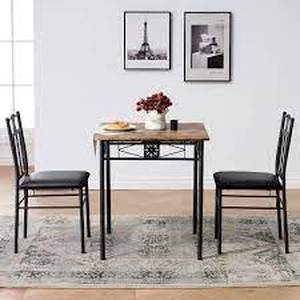 lot 3096 image: VECELO 3-Piece Pub Dining Room Set