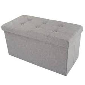 lot 3114 image: Lavish Home Removable Bin Storage Bench  Ottoman