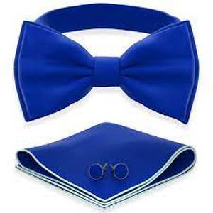 lot 3174 image: Royal Blue Dapper Bowtie &amp Cufflinks &amp Hankie