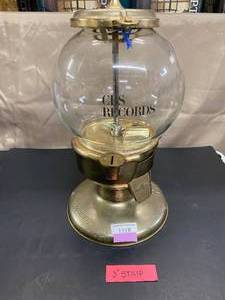 lot 1518 image: Vintage Carousel Gumball Machine, Coin Operated, 14 Tall (Works)