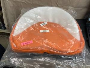 lot 1523 image: 19 Orange and White Seat Pad Original Package