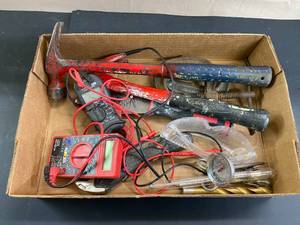 lot 1545 image: Hammers, Scrapper, Crescent Wrench, Voltage Meters, and More