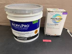lot 1570 image: NEW AcrylPro Professional Tile Adhesive, Polyblend Non-Sanded Grout