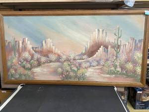 lot 1585 image: 53 x 26 Painting Arizona and Southwest Desert