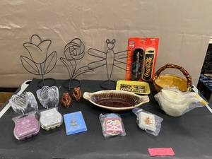 lot 1633 image: McCoy Bowl, Budweiser Stein, Bear Pepper Shakers, Duck Measuring Cups, Coca-Cola TrayPen, and More