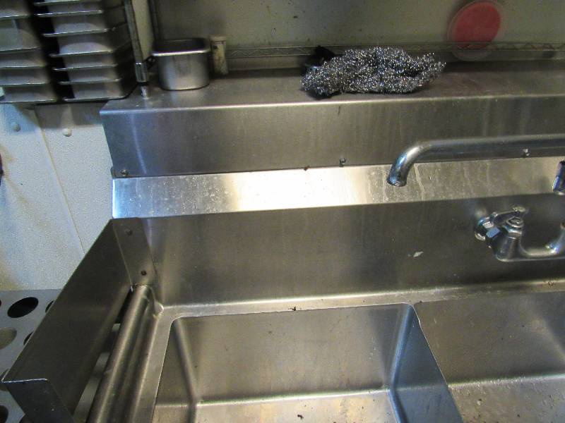 lot 1603 image: 60 (3) Compartment Stainless Sink With Pre Rinse Attachment