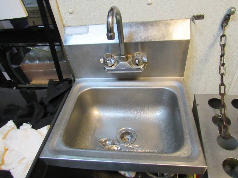 lot 1604 image: Fully Stainless Wall Mounted Hand Sink