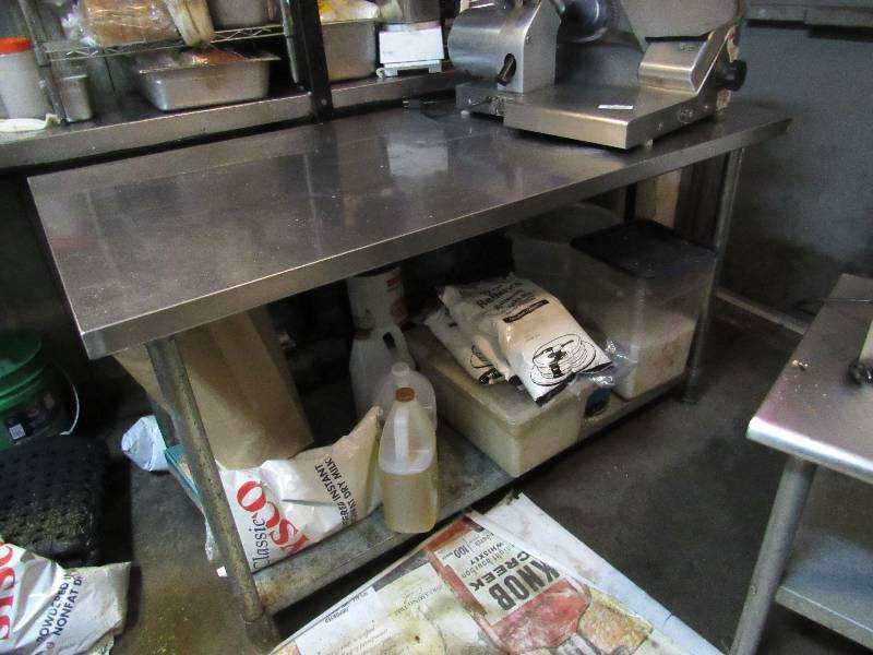 lot 1619 image: 60x30 Stainless Top Work Table With Galvanized Understorage
