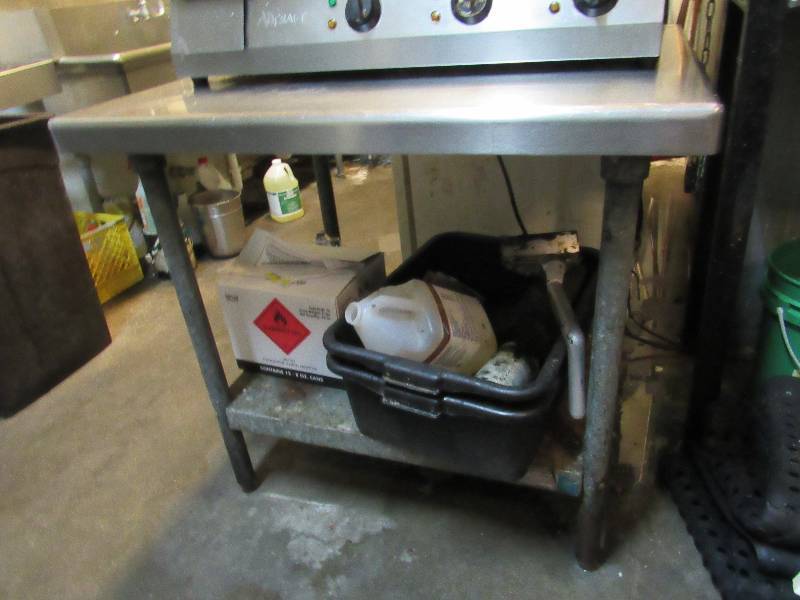 lot 1620 image: 36x30 Stainless Top Rounded Edge Work Table With Galvanized Understorage