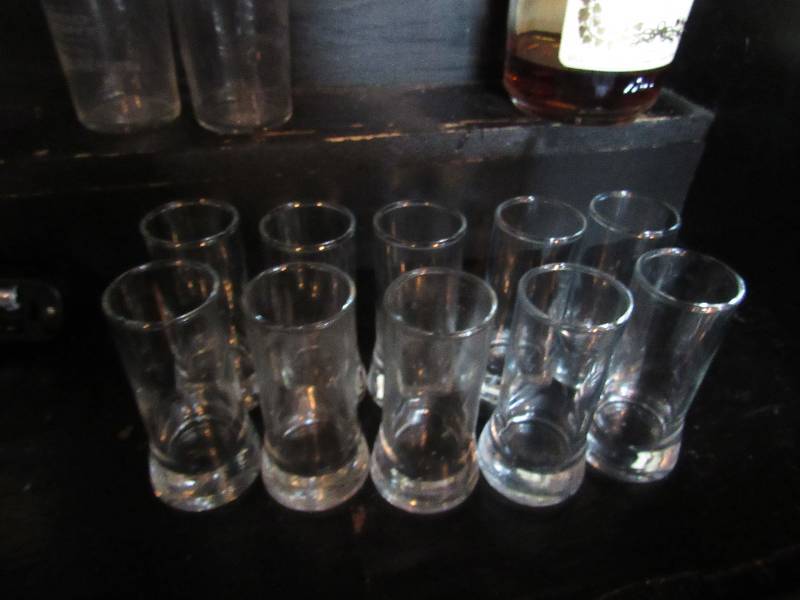 lot 1657 image: Lot of Tall Shot Glasses